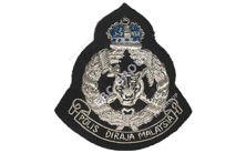 Malysian Police Silver Bullion Blazer Badge